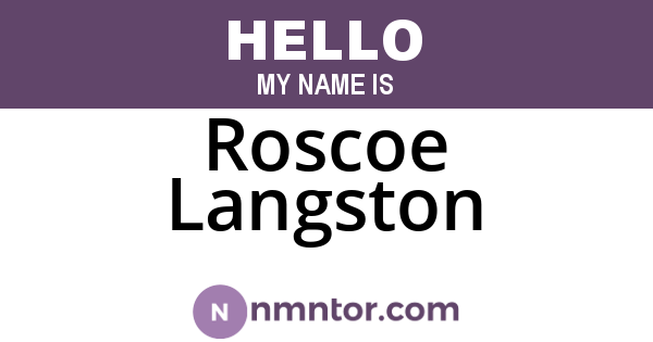 Roscoe Langston