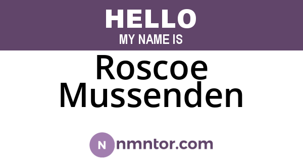Roscoe Mussenden