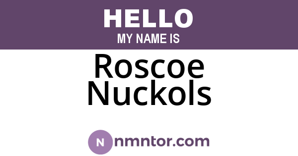Roscoe Nuckols