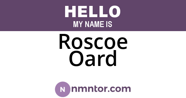 Roscoe Oard