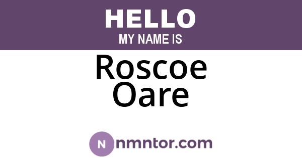 Roscoe Oare