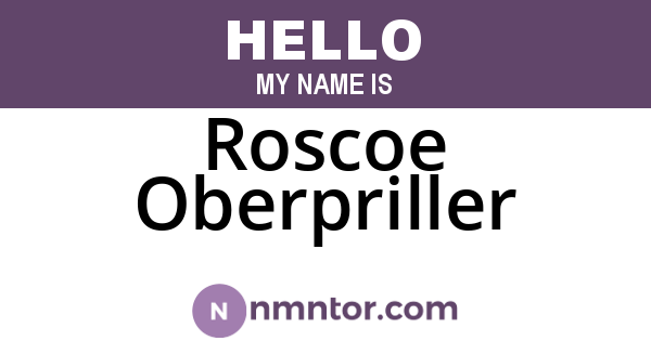 Roscoe Oberpriller