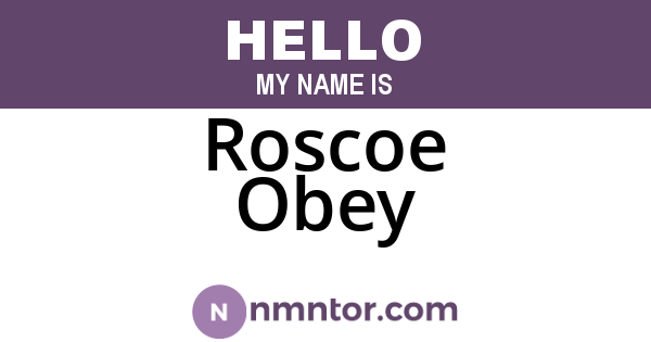 Roscoe Obey