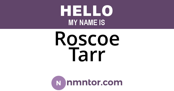 Roscoe Tarr