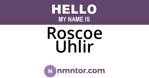 Roscoe Uhlir
