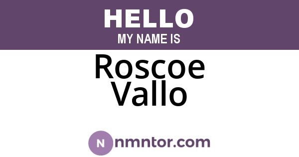 Roscoe Vallo