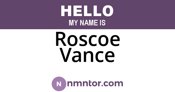 Roscoe Vance