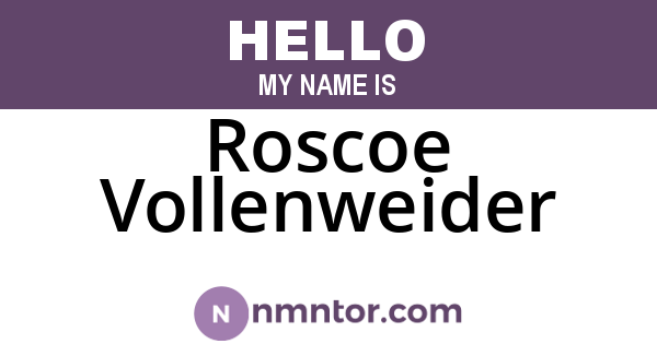 Roscoe Vollenweider