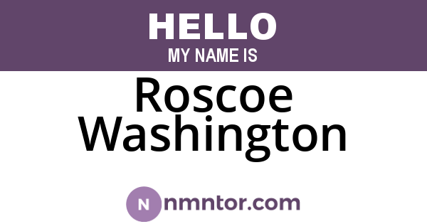 Roscoe Washington
