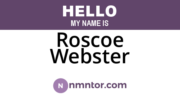 Roscoe Webster