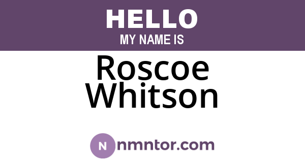 Roscoe Whitson