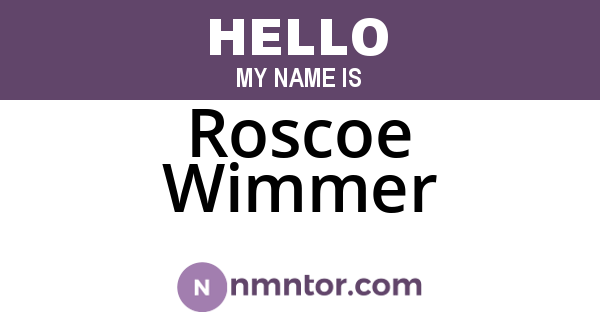 Roscoe Wimmer