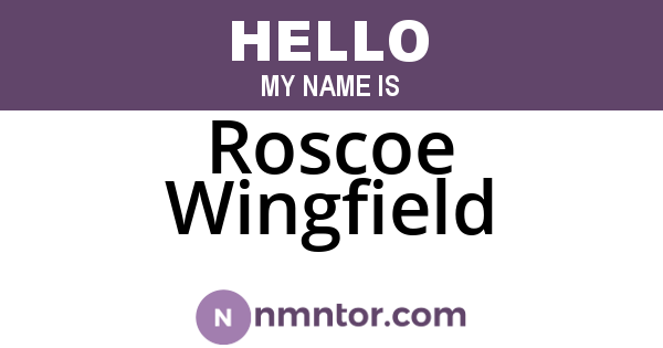 Roscoe Wingfield