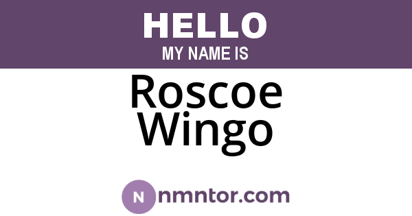 Roscoe Wingo