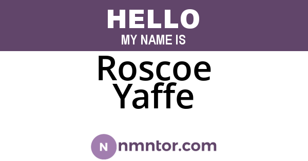 Roscoe Yaffe