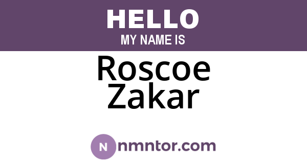 Roscoe Zakar