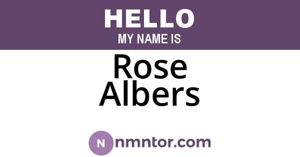 Rose Albers