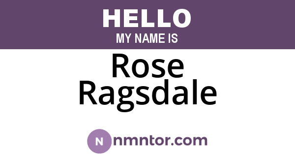 Rose Ragsdale