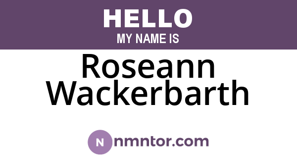Roseann Wackerbarth