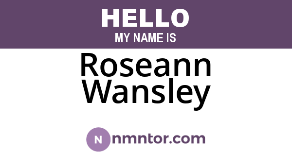 Roseann Wansley