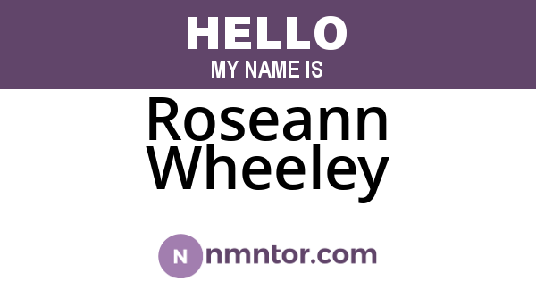 Roseann Wheeley