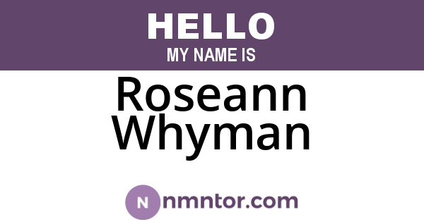 Roseann Whyman
