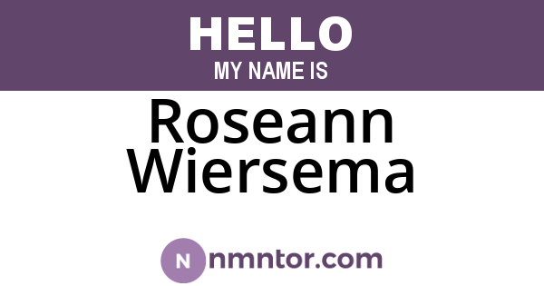 Roseann Wiersema