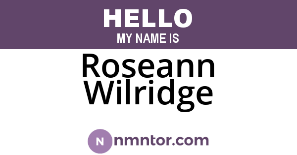 Roseann Wilridge