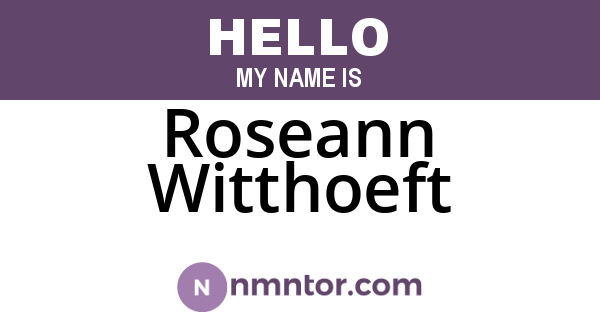 Roseann Witthoeft