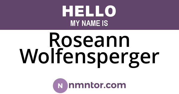 Roseann Wolfensperger