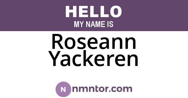 Roseann Yackeren
