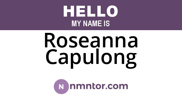 Roseanna Capulong