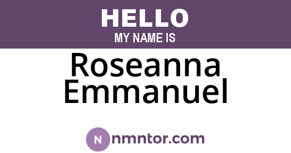 Roseanna Emmanuel