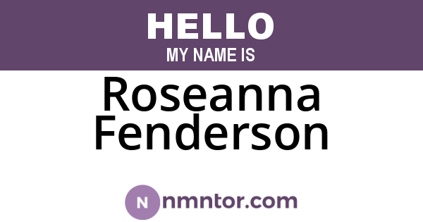 Roseanna Fenderson