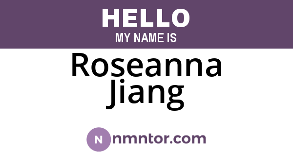 Roseanna Jiang