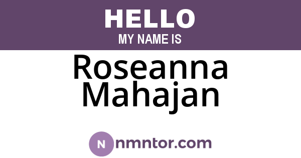 Roseanna Mahajan