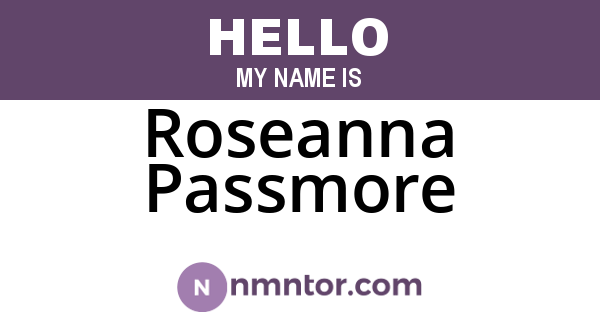 Roseanna Passmore