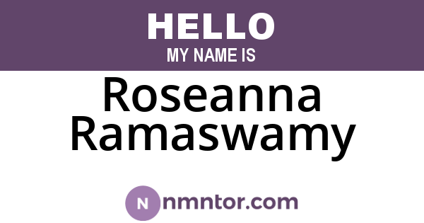 Roseanna Ramaswamy