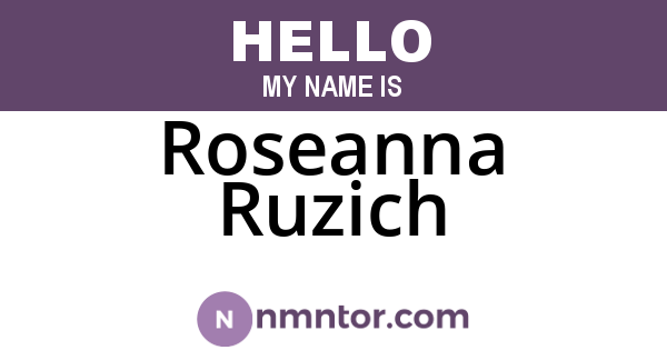 Roseanna Ruzich