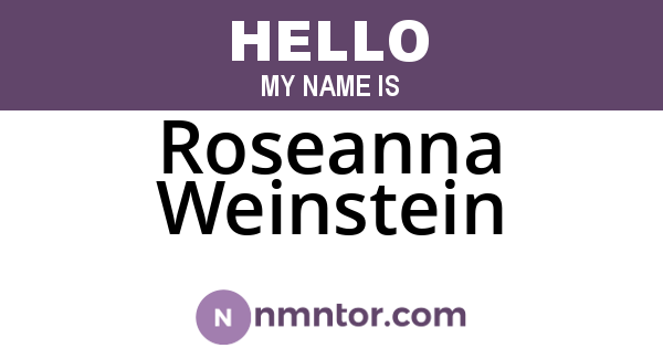 Roseanna Weinstein