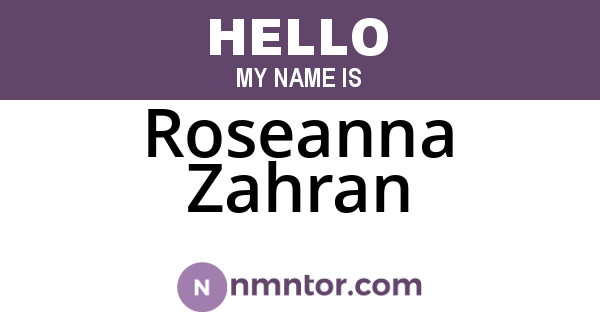 Roseanna Zahran