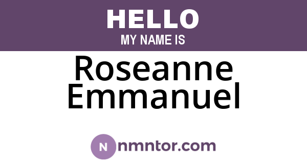 Roseanne Emmanuel