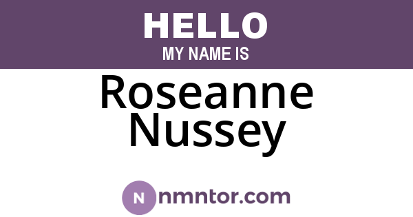 Roseanne Nussey