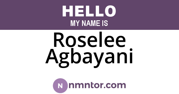 Roselee Agbayani