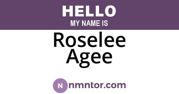 Roselee Agee