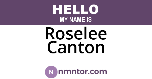 Roselee Canton