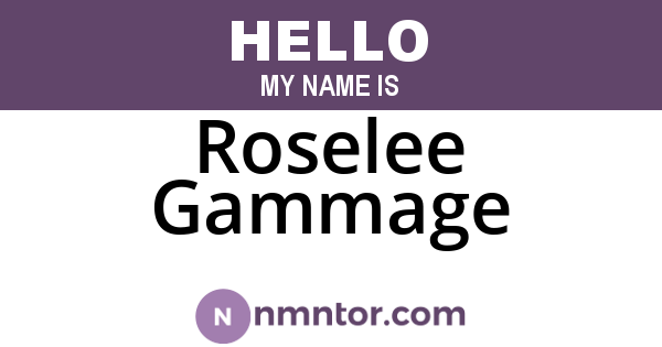 Roselee Gammage