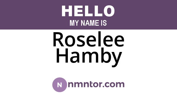 Roselee Hamby