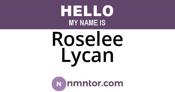 Roselee Lycan