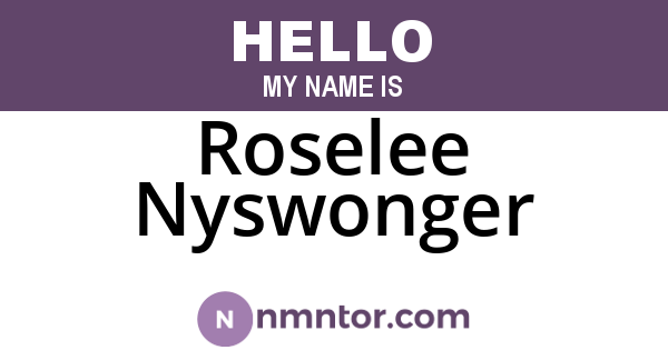 Roselee Nyswonger